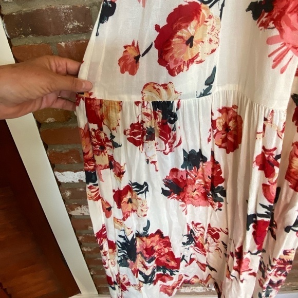 Love Stitch Floral Pink Red Strapless Maxi Dress size small NWT - Picture 9 of 11